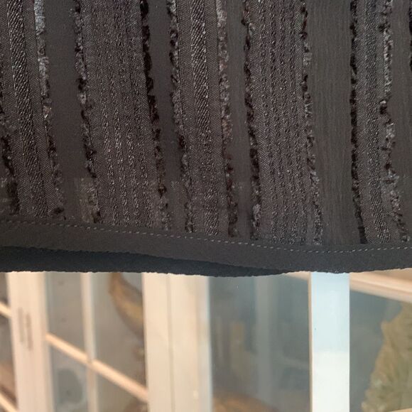 NWT Black Mini Skirt Textured Lined Chiffon Velvet Sz M - Picture 6 of 13